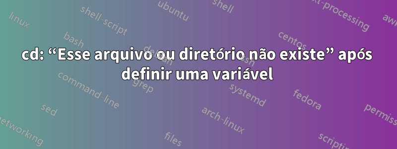 cd: “Esse arquivo ou diretório não existe” após definir uma variável