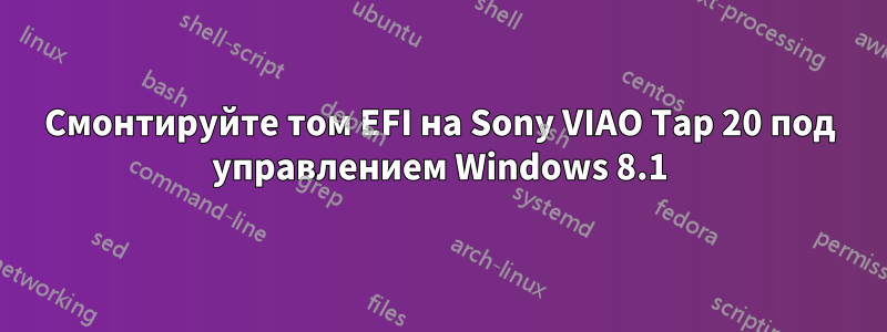 Смонтируйте том EFI на Sony VIAO Tap 20 под управлением Windows 8.1