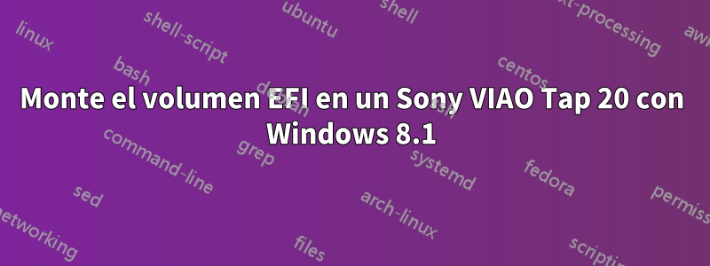 Monte el volumen EFI en un Sony VIAO Tap 20 con Windows 8.1