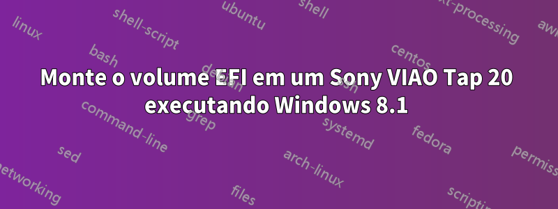 Monte o volume EFI em um Sony VIAO Tap 20 executando Windows 8.1