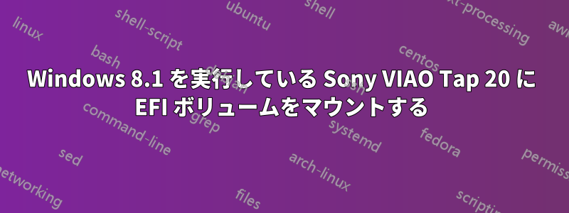 Windows 8.1 を実行している Sony VIAO Tap 20 に EFI ボリュームをマウントする