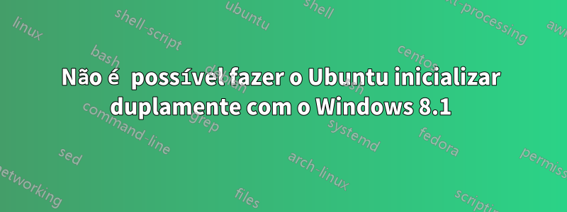 Não é possível fazer o Ubuntu inicializar duplamente com o Windows 8.1