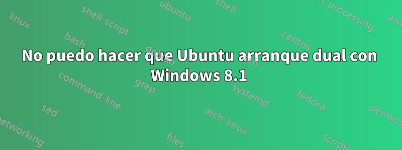 No puedo hacer que Ubuntu arranque dual con Windows 8.1