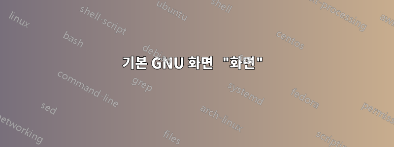 기본 GNU 화면 "화면"