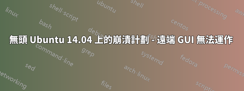 無頭 Ubuntu 14.04 上的崩潰計劃 - 遠端 GUI 無法運作