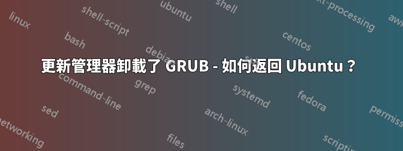 更新管理器卸載了 GRUB - 如何返回 Ubuntu？