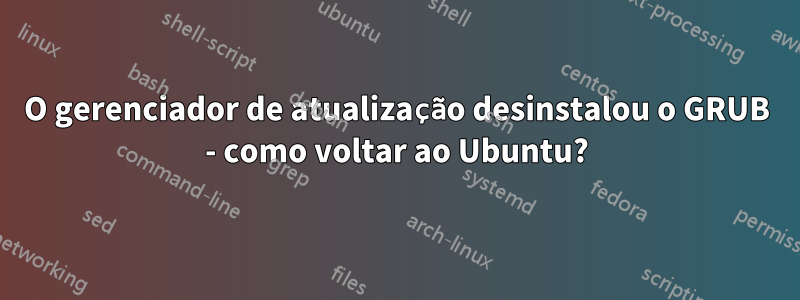 O gerenciador de atualização desinstalou o GRUB - como voltar ao Ubuntu?