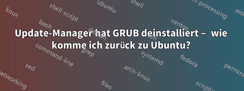 Update-Manager hat GRUB deinstalliert – wie komme ich zurück zu Ubuntu?