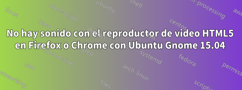 No hay sonido con el reproductor de video HTML5 en Firefox o Chrome con Ubuntu Gnome 15.04