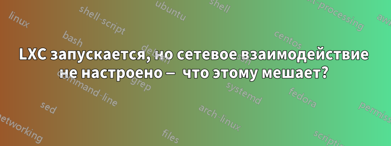 LXC запускается, но сетевое взаимодействие не настроено — что этому мешает?