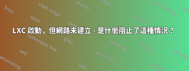 LXC 啟動，但網路未建立 - 是什麼阻止了這種情況？