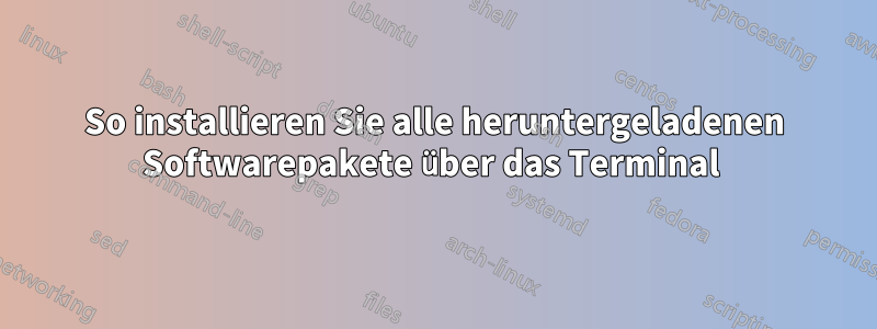 So installieren Sie alle heruntergeladenen Softwarepakete über das Terminal 