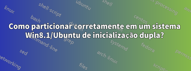 Como particionar corretamente em um sistema Win8.1/Ubuntu de inicialização dupla?