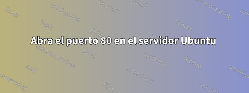 Abra el puerto 80 en el servidor Ubuntu
