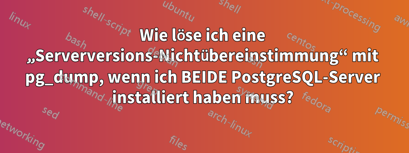 Wie löse ich eine „Serverversions-Nichtübereinstimmung“ mit pg_dump, wenn ich BEIDE PostgreSQL-Server installiert haben muss?