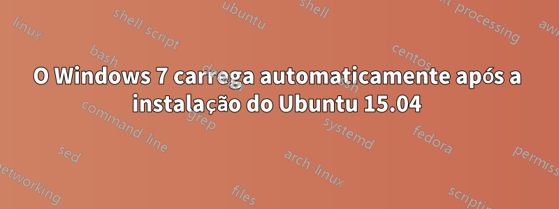 O Windows 7 carrega automaticamente após a instalação do Ubuntu 15.04