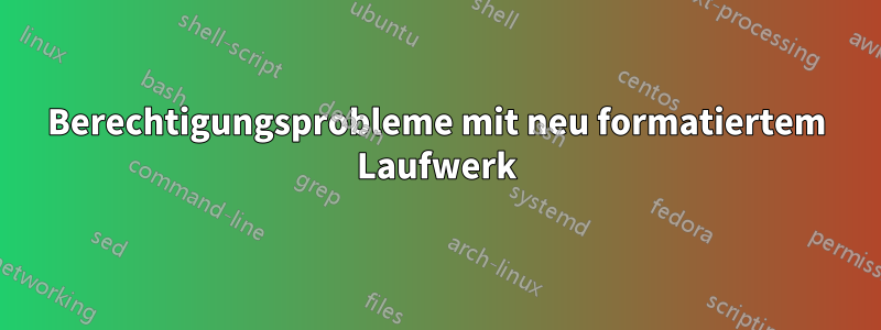 Berechtigungsprobleme mit neu formatiertem Laufwerk