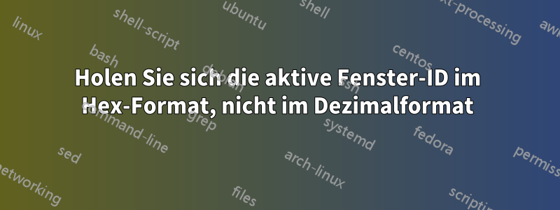 Holen Sie sich die aktive Fenster-ID im Hex-Format, nicht im Dezimalformat