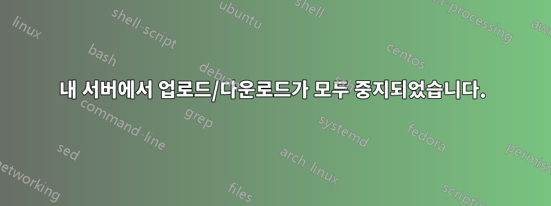 내 서버에서 업로드/다운로드가 모두 중지되었습니다.