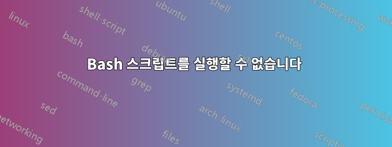 Bash 스크립트를 실행할 수 없습니다