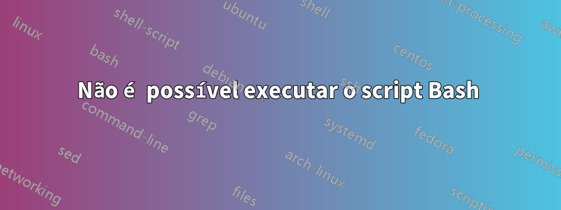 Não é possível executar o script Bash