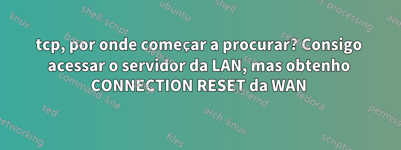 tcp, por onde começar a procurar? Consigo acessar o servidor da LAN, mas obtenho CONNECTION RESET da WAN