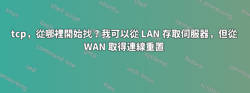 tcp，從哪裡開始找？我可以從 LAN 存取伺服器，但從 WAN 取得連線重置