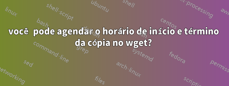 você pode agendar o horário de início e término da cópia no wget?