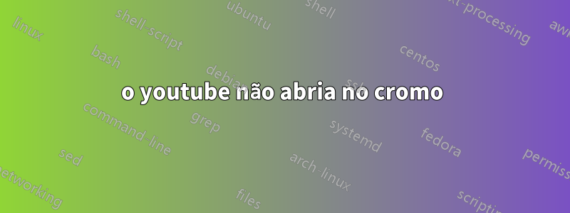 o youtube não abria no cromo