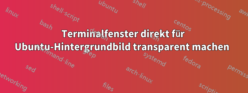 Terminalfenster direkt für Ubuntu-Hintergrundbild transparent machen 