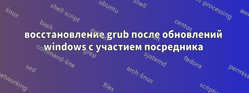 восстановление grub после обновлений windows с участием посредника