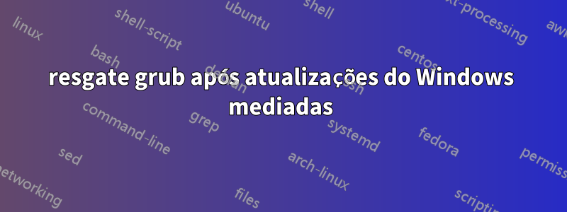 resgate grub após atualizações do Windows mediadas