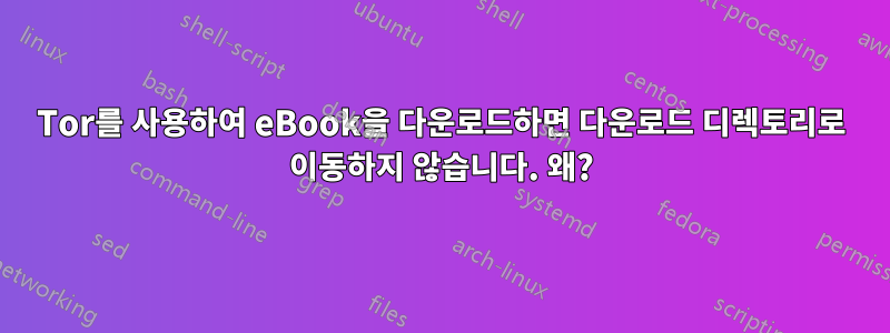 Tor를 사용하여 eBook을 다운로드하면 다운로드 디렉토리로 이동하지 않습니다. 왜?
