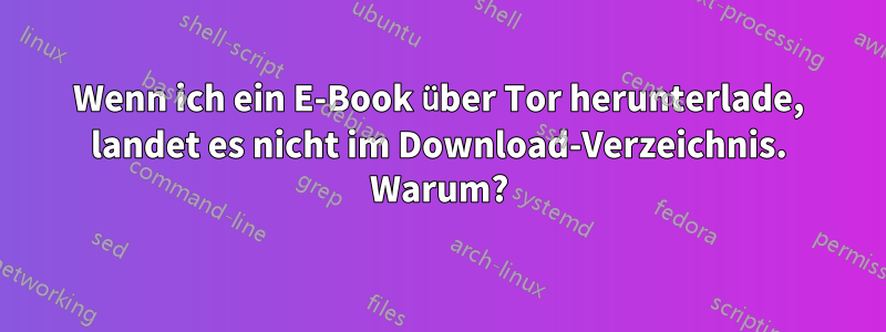 Wenn ich ein E-Book über Tor herunterlade, landet es nicht im Download-Verzeichnis. Warum?