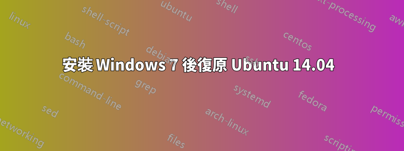 安裝 Windows 7 後復原 Ubuntu 14.04 