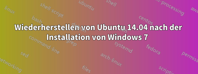 Wiederherstellen von Ubuntu 14.04 nach der Installation von Windows 7 