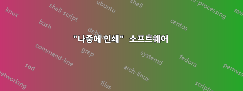 "나중에 인쇄" 소프트웨어