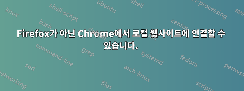 Firefox가 아닌 Chrome에서 로컬 웹사이트에 연결할 수 있습니다.