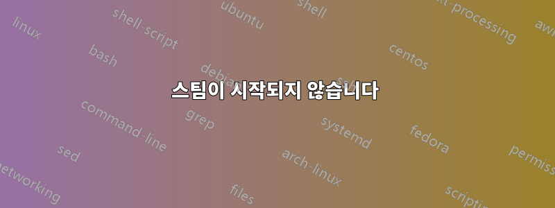 스팀이 시작되지 않습니다