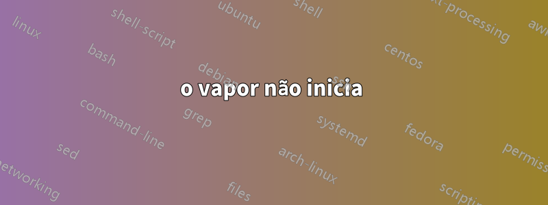 o vapor não inicia