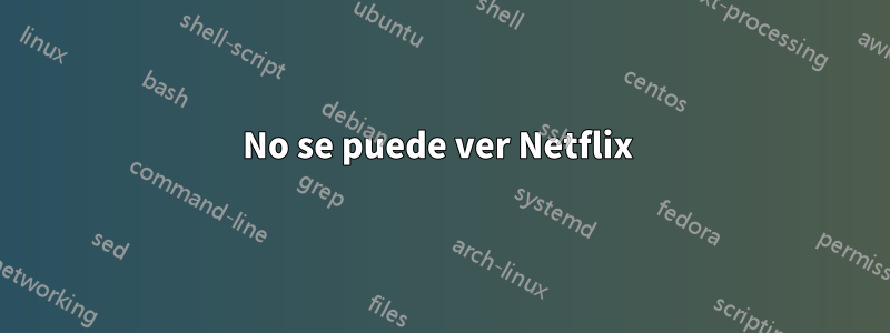 No se puede ver Netflix 