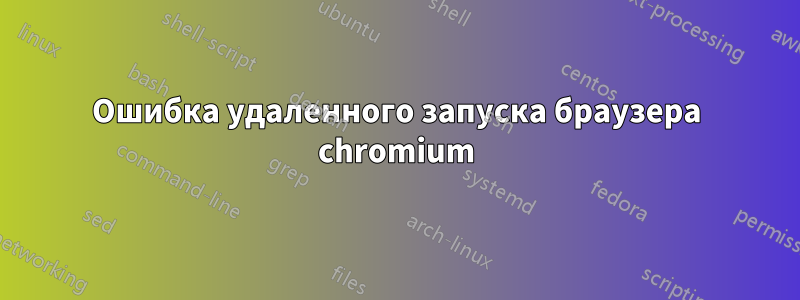 Ошибка удаленного запуска браузера chromium
