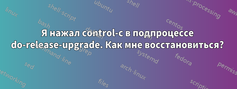 Я нажал control-c в подпроцессе do-release-upgrade. Как мне восстановиться?