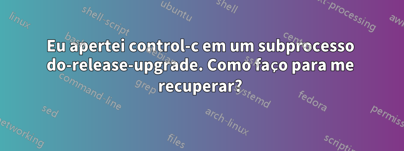 Eu apertei control-c em um subprocesso do-release-upgrade. Como faço para me recuperar?