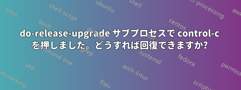 do-release-upgrade サブプロセスで control-c を押しました。どうすれば回復できますか?