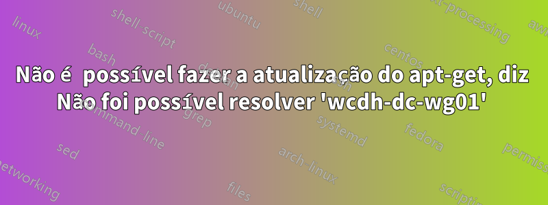 Não é possível fazer a atualização do apt-get, diz Não foi possível resolver 'wcdh-dc-wg01'