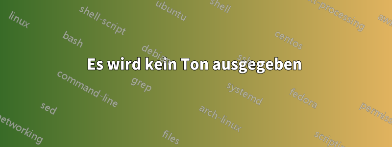 Es wird kein Ton ausgegeben