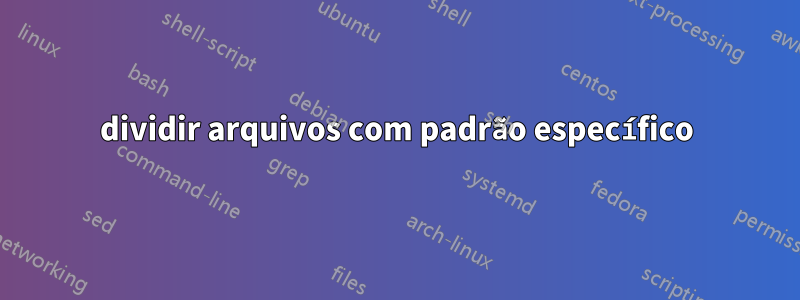 dividir arquivos com padrão específico
