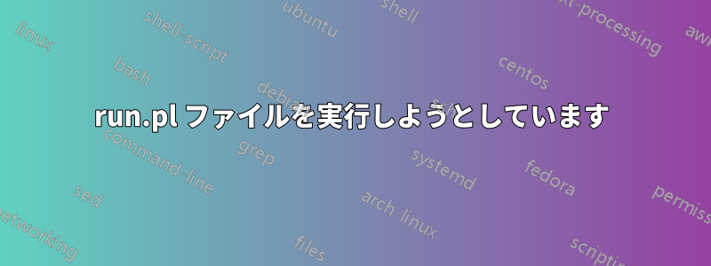 run.pl ファイルを実行しようとしています