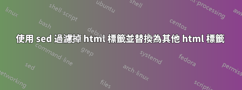 使用 sed 過濾掉 html 標籤並替換為其他 html 標籤